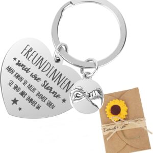 Best Friend Gifts, Girlfriend Keyring, Heart Keyring with Greeting Card
