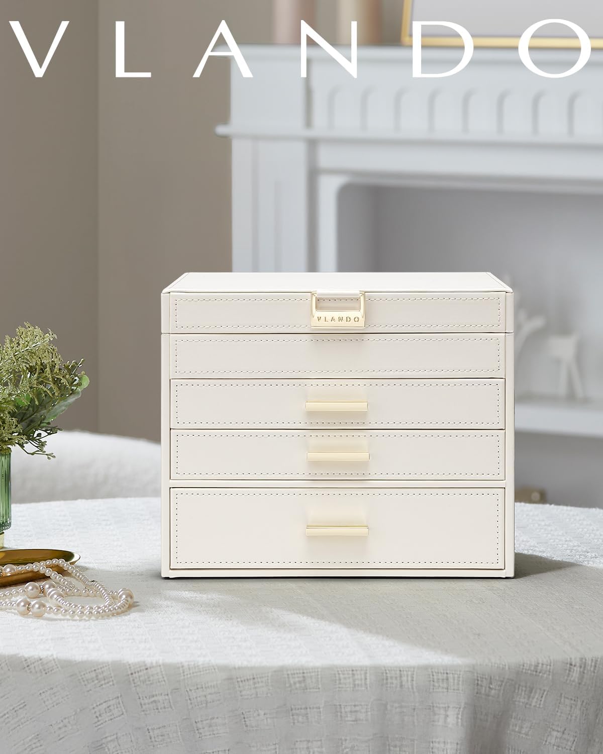 VLANDO Large Jewellery Box with 4 Levels, Room Decoration – Bild 3