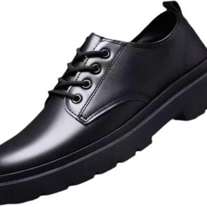 Hixingo Men’s Suit Shoes 38-45 EU, Comfortable Suit Shoes, Men’s Business Shoes, Oxford Elegant Derby Leather Shoes, Non-Slip Breathable for Wedding, Suit