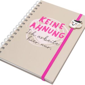 Sheepworld Notebook with Saying "Keine Ahnung" | DIN A5, 80 Sheets, with Perforation, 15.5 cm x 21.5 cm | Funny Gift for Girlfriend and Colleague | 74979