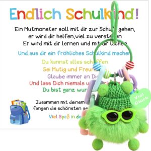 Capaneus Keyring School Child, Lucky Charm First Day of School Boy, Lucky Charm School Gift, School Child Keyring