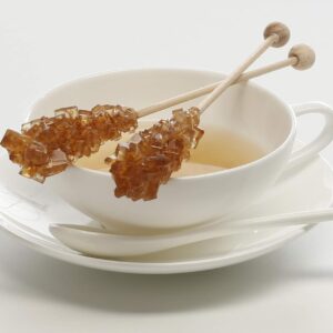 Teeparadies Löw 10 x Candy Sticks Individually Packed 17 cm | Candy Sugar Sticks | Brown Sugar Candy Canes Individually Packed | Tea Sugar Candies on a Stick | Tea Sugar on a Stick Candis Sticks