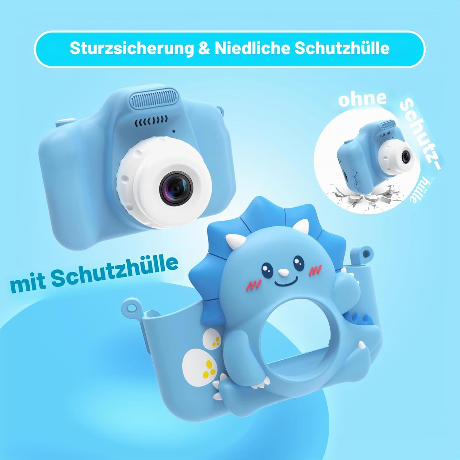 Children's Camera, HiMont Digital Camera Children with 32GB TF Card & 2.0 Inch Screen, 1080P Children's Camera & Selfie Video Camera, Gifts for Birthday Christmas, Toy for 3-12 Girls Boys (Blue) – Bild 6
