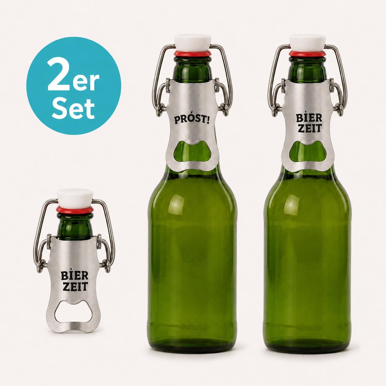 MIJOMA Bottle Stopper with Opener, Set of 2 Cheers & Beer Time – Bild 2