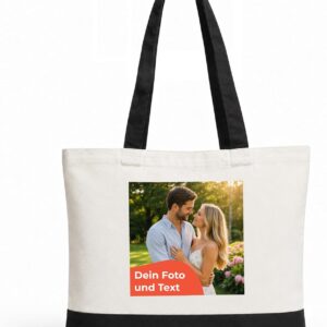 Cimpress Personalised Cotton Bags 47 x 38 cm Natural/Black