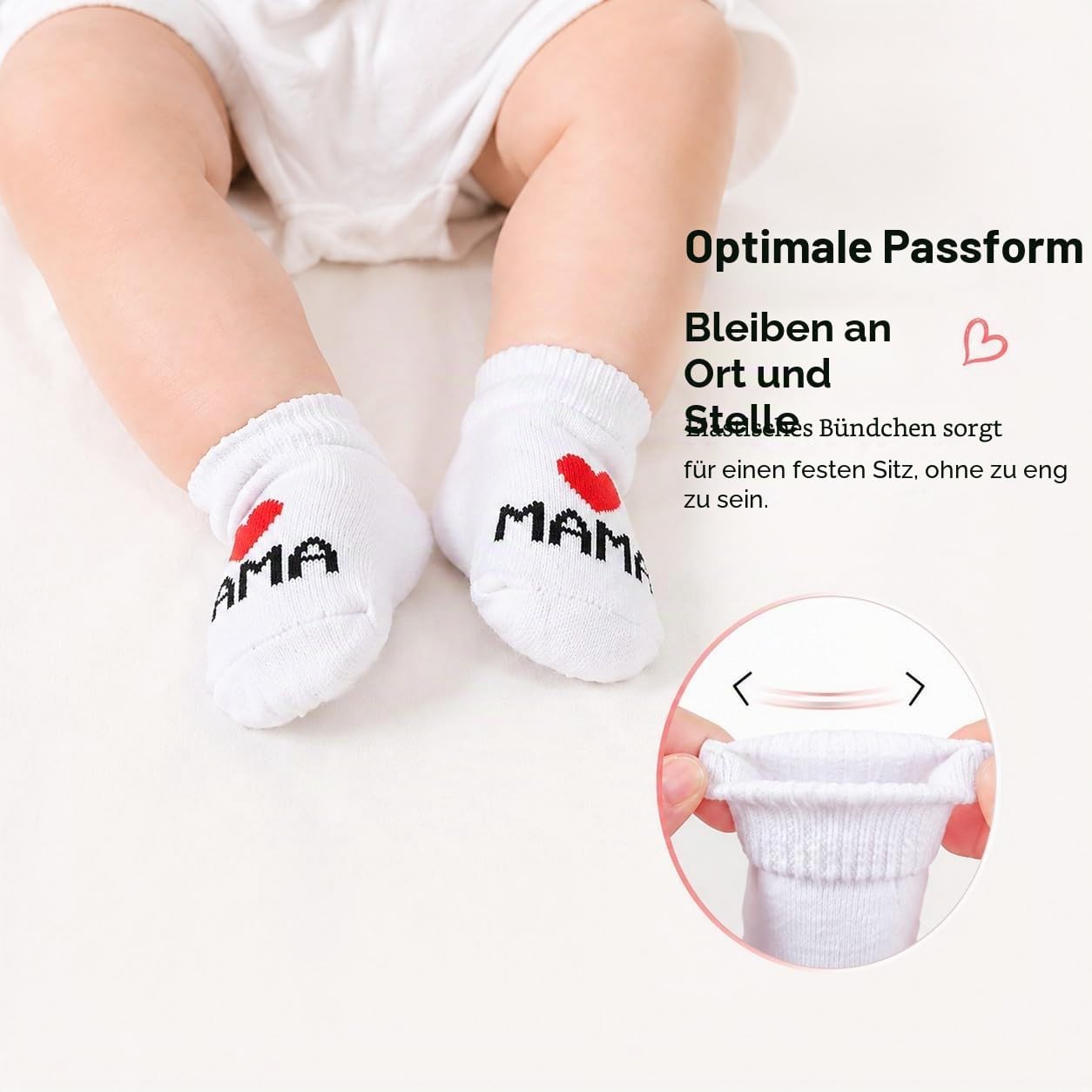 Distinct Baby Cotton Socks Cute Socks I Love Mum + I Love PaPa Newborn Toddler Baby Sock Boys Girls Cotton Small Socks Gift (2 Pairs) – Bild 5