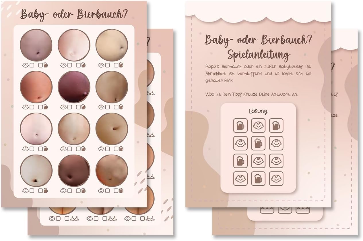 Baby Shower Games Gap Rates 2 Cards (Set of 20) - Puzzles, Fun and Surprises for Your Baby Shower - Fun Game for Upcoming Baby Shower - Great Guessing Game and Party Gift