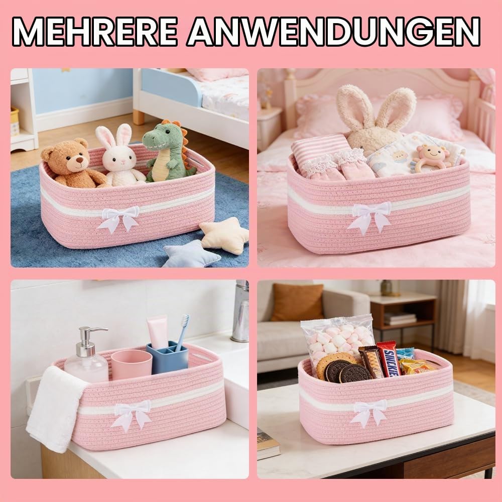 KBIBCK Large Empty Gift Basket with Gift Bags and Ribbons 34 x 25 x 15 cm – Bild 5