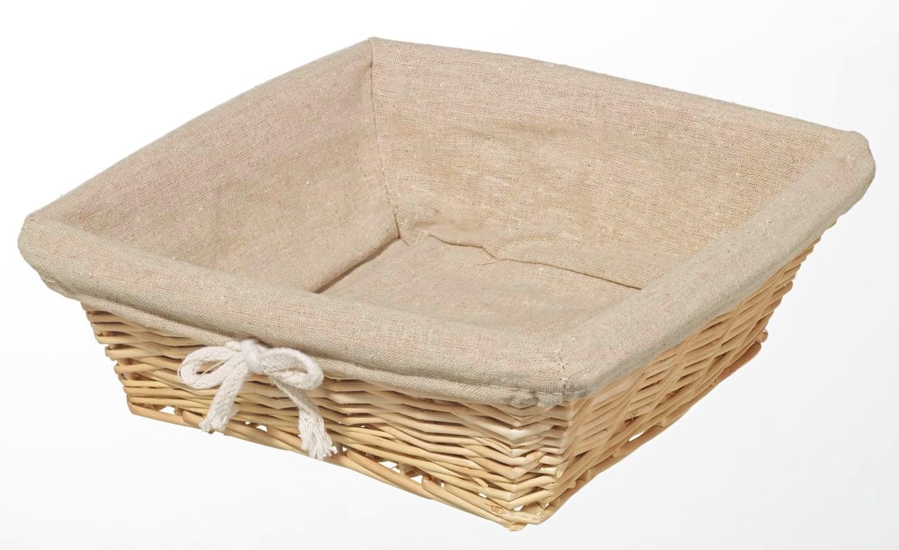 METRO Professional Square Wicker Basket Stackable 25 x 25 x 8 cm - Single