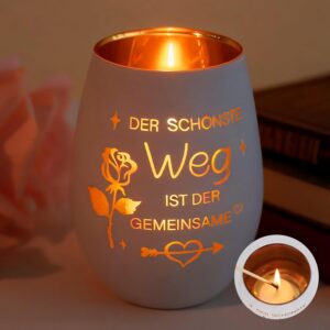 Wedding Gifts Engagement Gift Women Valentine's Day Personalised Anniversary Gift Romantic Lantern Glass with Engraving for Girlfriend Wife Bride and Groom Couple