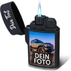 GRAVURZEILE Personalised Lighter – Design with Photo & Text – Perfect Father’s Day Gift for Dad – Personalised Gift for Men – Ideal for Christmas, Birthday & Valentine’s Day