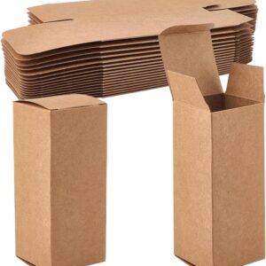 OLYCRAFT Pack of 50 Kraft Cardboard Boxes 5 x 5 x 12 cm Rectangular Kraft Papers DIY Box Brown Cardboard Gift Boxes with Lid Lipstick Bottle Packaging Tube Storage Boxes for Jewellery Sweets