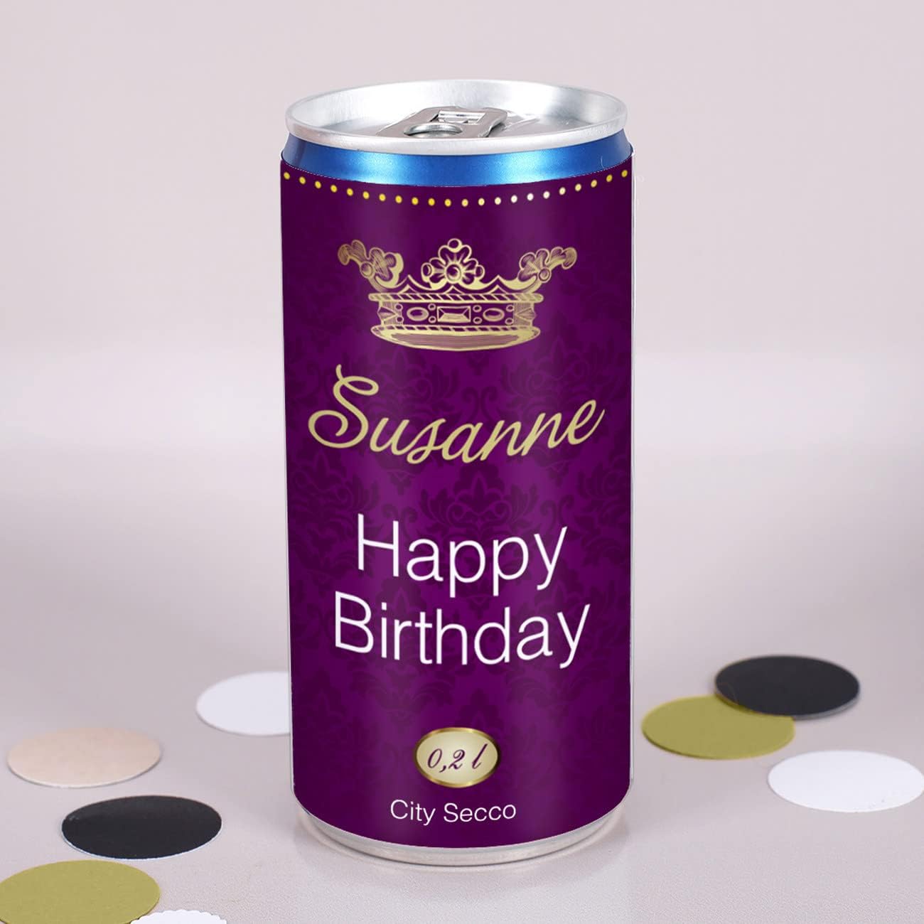 Herz & Heim City Secco Happy Birthday Pearl Wine with Choice of Name (White Dry) 200 ml – Bild 2
