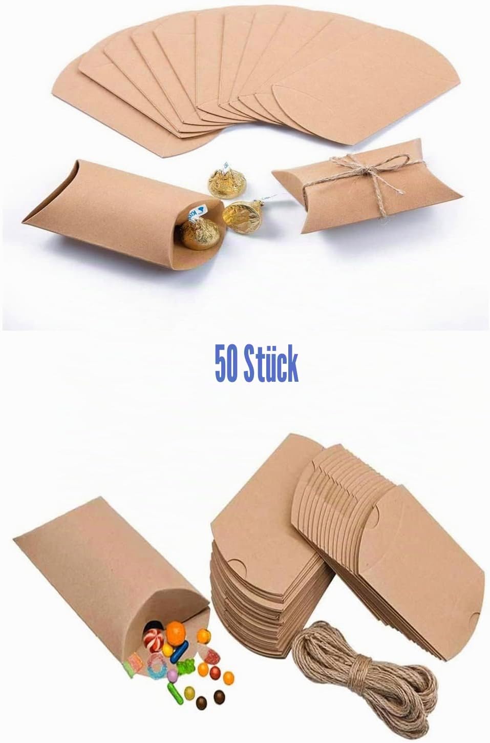Pack of 100 Vintage Kraft Paper Gift Box, Kraft Paper Bags Gift Box, Small Gift Box, Kraft Paper, Vintage Gift Box Small, Kraft Paper Gift Box for Christmas, Sweets – Bild 4