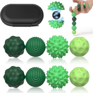 8 Pieces Magnetic Fidget Balls (8 Pieces), Magnetic Balls, Stress Ball, Silicone Magnetic Sensory Balls Toy, Sensory Toy, Anti-Stress Tuning Sensory Fidget Toys for Adults, ADHD (Green)