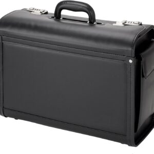 Alassio Genova Pilot Case Multi-section 2 Combination Locks Leather-look Black Ref 45028