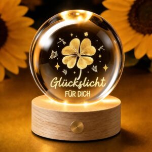 Lucky Charm, 60 mm Rechargeable LED Glass Ball, Gifts for Women, Girlfriend