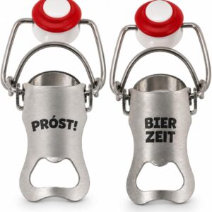 MIJOMA Bottle Stopper with Opener, Set of 2 Cheers & Beer Time