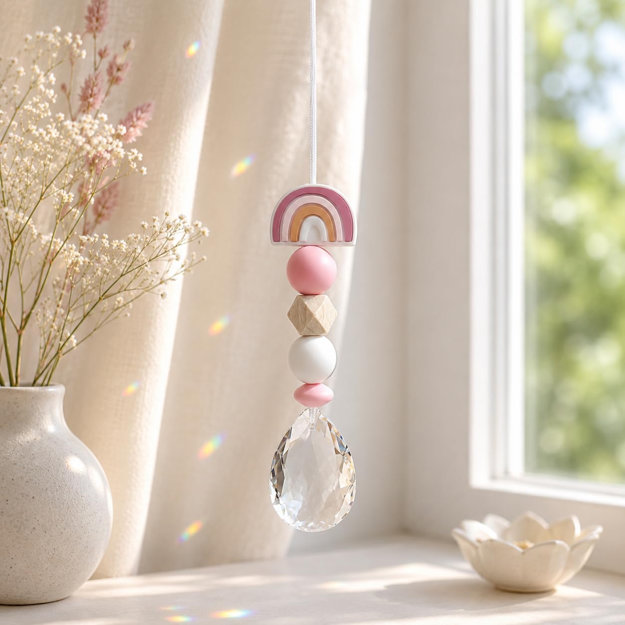 Birth Card with Handmade Sun Catcher Baby Girl – Bild 3