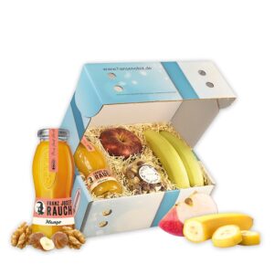 Hansen Obst Gift Box "Fruit Snack Box" with Gift Packaging "Sky Blue" - Gift with Fresh Fruit - Fruit Box