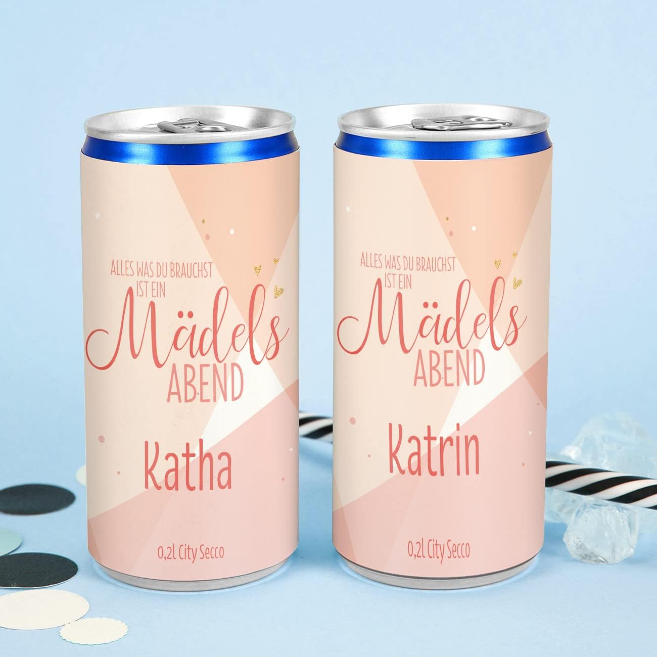 Herz & Heim City Secco Canned Champagne for Girls Night with Best Friend in Set with Name Print – Bild 2