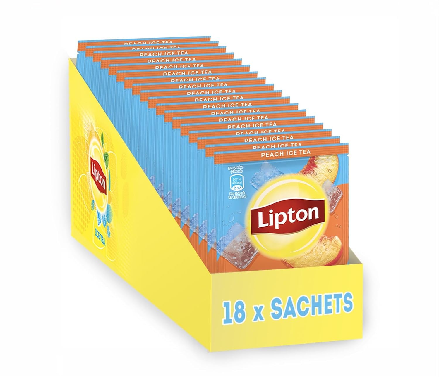 Lipton Iced Tea Powder Set, "Peach", for 18 L Instant Ice Tea, Drink Powder for Mixing, 18 x Sachets, Make Iced Tea Yourself – Bild 8