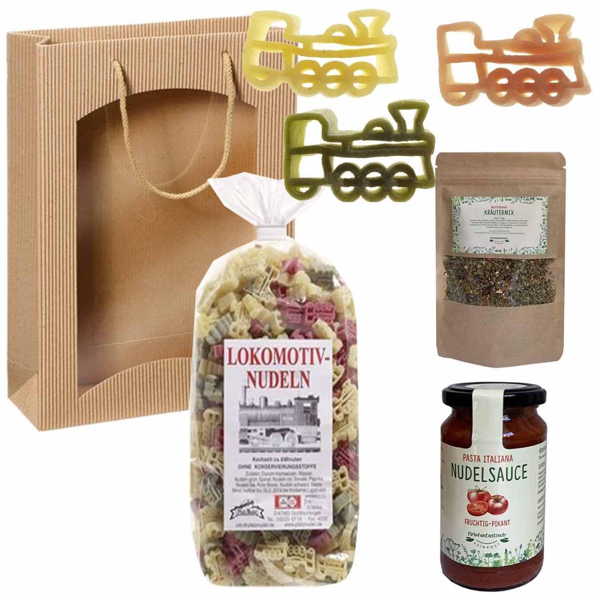 Locomotive Delicatessen Set with Locomotive Pasta, Sauce, Spices, Gift Set for Locomotive Friends