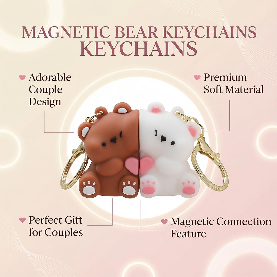 2 Pieces Cute Couple Gifts Keyrings Anniversary Valentine's Day Christmas Gifts for Boyfriend Best Friend Wife Husband – Bild 3
