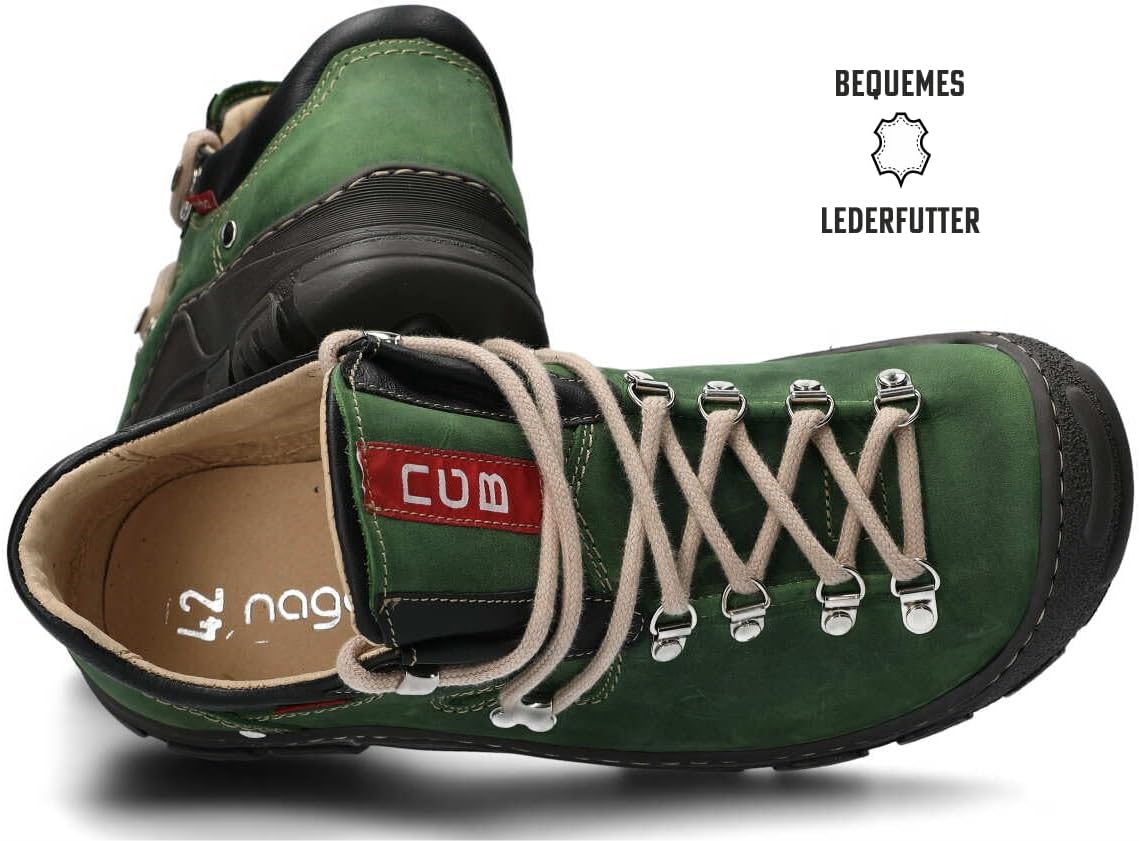 nagaba - Men's Hiking Shoes - Leather Shoes Trekking Shoes Men - Outdoor Low Shoes Men Genuine Leather with Cord Laces - Men's Shoes, Low Shoes, Casual Shoes – Bild 4