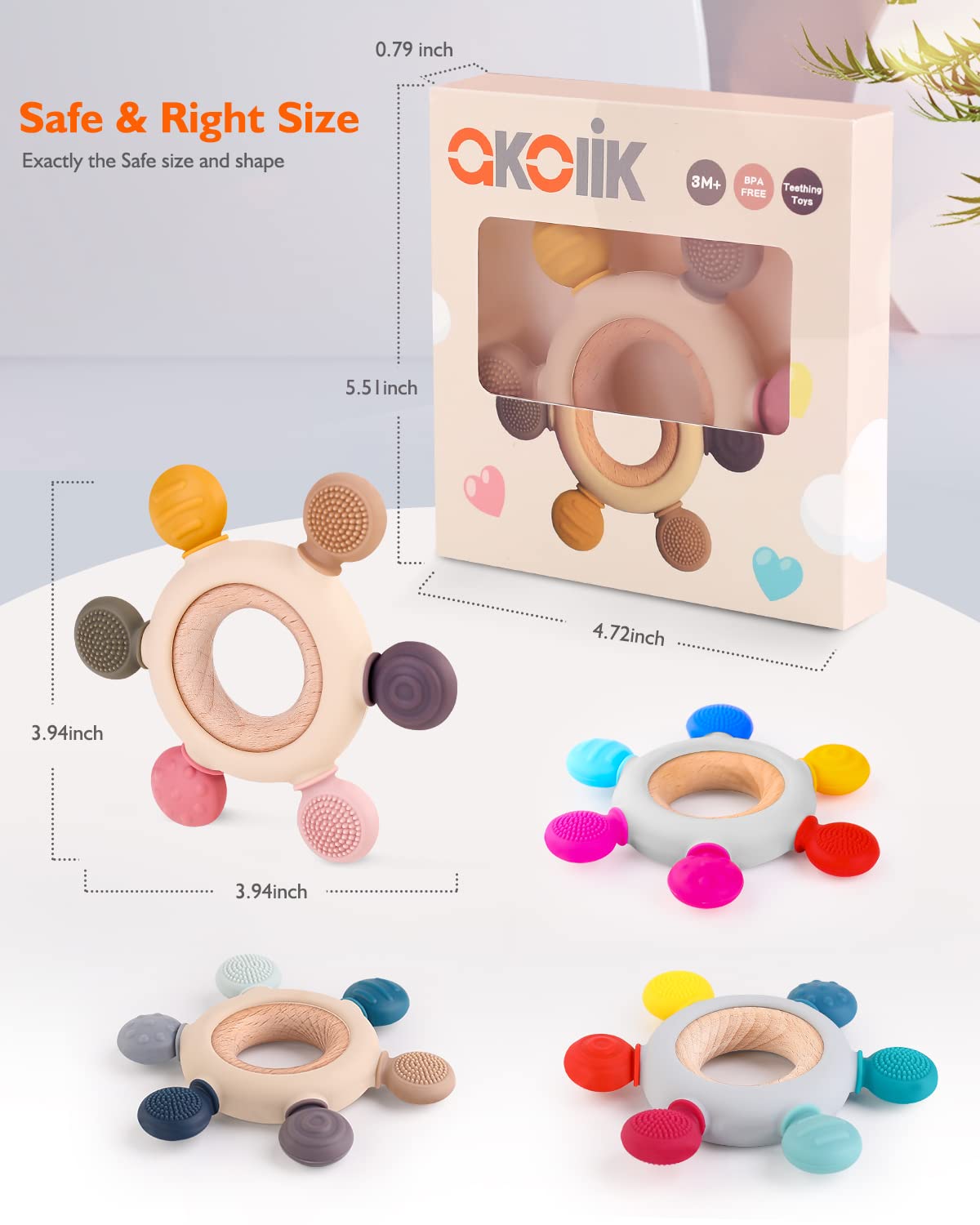 Teether Teether Baby Toy Teething Aid Teething Toy for 3 6 Months Teether Teething Ring Baby Toy Teething Aid Teething Toy for 3 6 Months – Bild 6