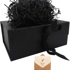 Black Gift Box, Gift Box with Magnetic Lid and Bow for Weddings, Christmas, Birthdays, Anniversaries, Gift Wrapping Box