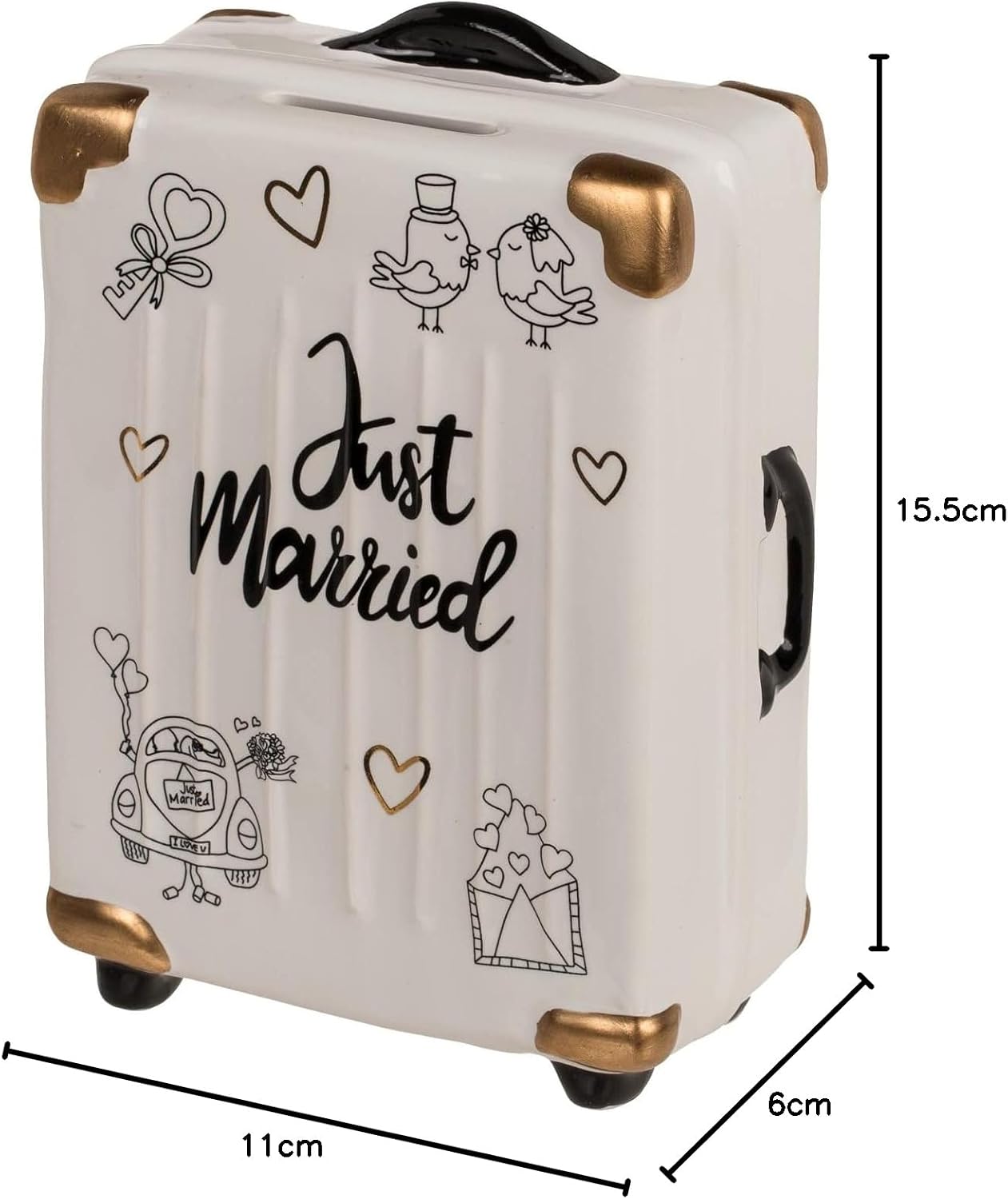 Money Box Bride and Groom Money Gift Idea Wedding Gift Trolley Suitcase – Bild 5
