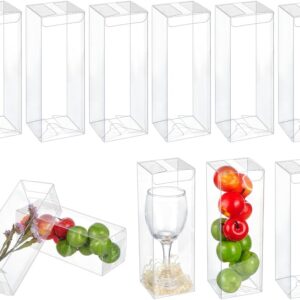 NBEADS Pack of 24 Small Clear Favor Boxes, Transparent PET Box, Clear Plastic Party Boxes, Small Gift Box for Sweets, Chocolate, Christmas, Birthday, Wedding, Shower Party, 6 x 6 x 18 cm