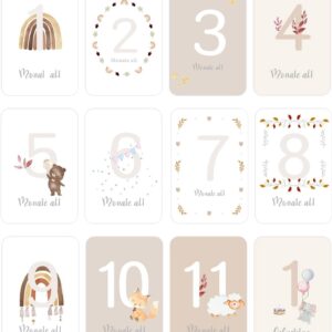 leersao Paper Milestone Cards Baby in German