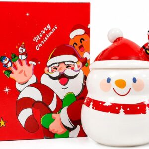 Christmas Mugs 360 ml Ceramic Snowman with Spoon Christmas Cups Box