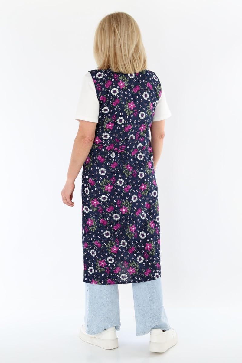 Button Gown Cotton Colourful Cooking Apron House Dress Apron Sleeveless – Bild 5