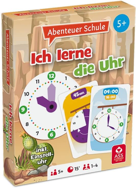ASS Altenburger - Ich lerne die Uhr Educational Game, Adventure School Card