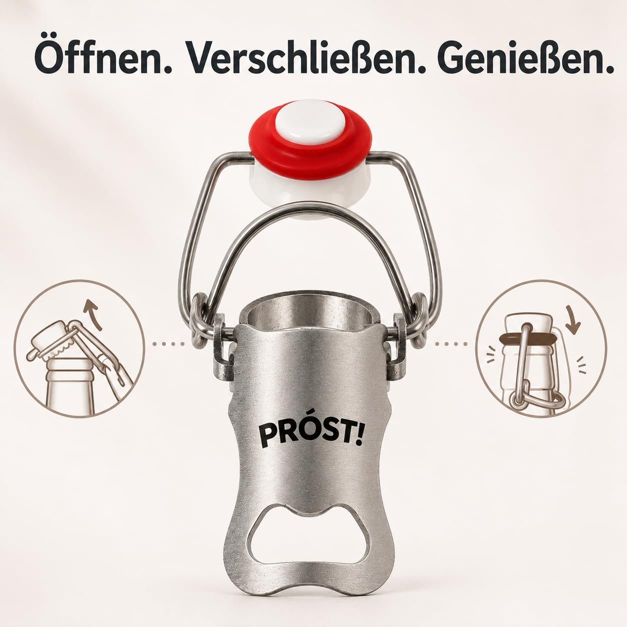 MIJOMA Bottle Stopper with Opener, Set of 2 Cheers & Beer Time – Bild 8