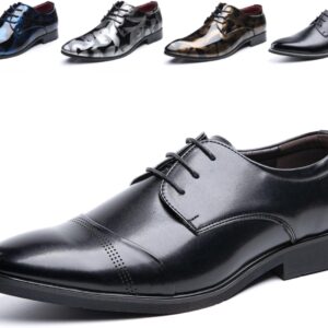 Men’s Oxford Derby Shoes Brogues Leather Shoes Wedding Shoes Lace Up Shoes Classic Business Lace-Up Shoes Blue Gold Grey Red Black Brown Khaki 37-48