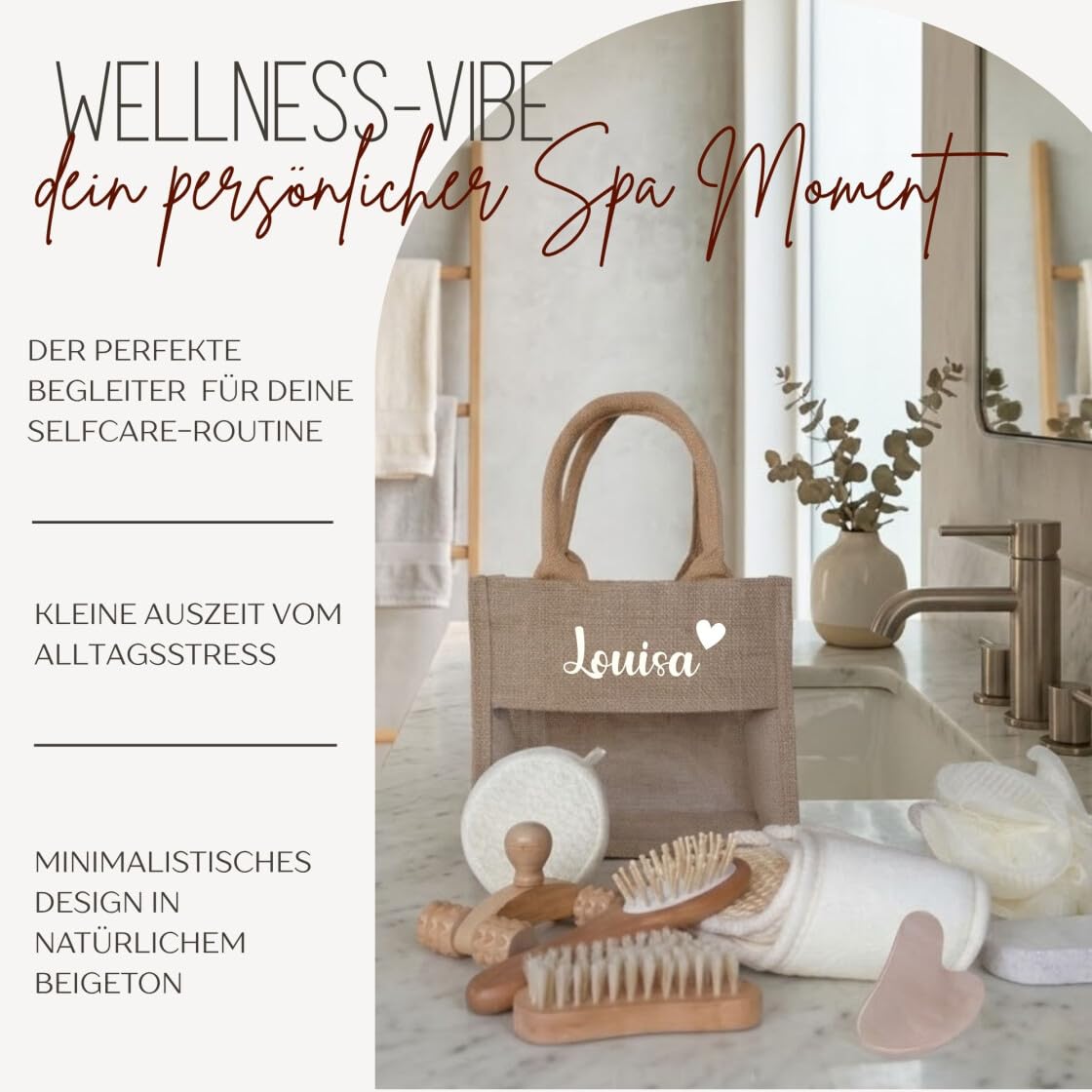 Personalised Wellness Gift Set for Women, Complete Wellness Box with Contents, Jute Bag with Name, Gift Voucher Packaging, Mum, Girlfriend, Colleague – Bild 6