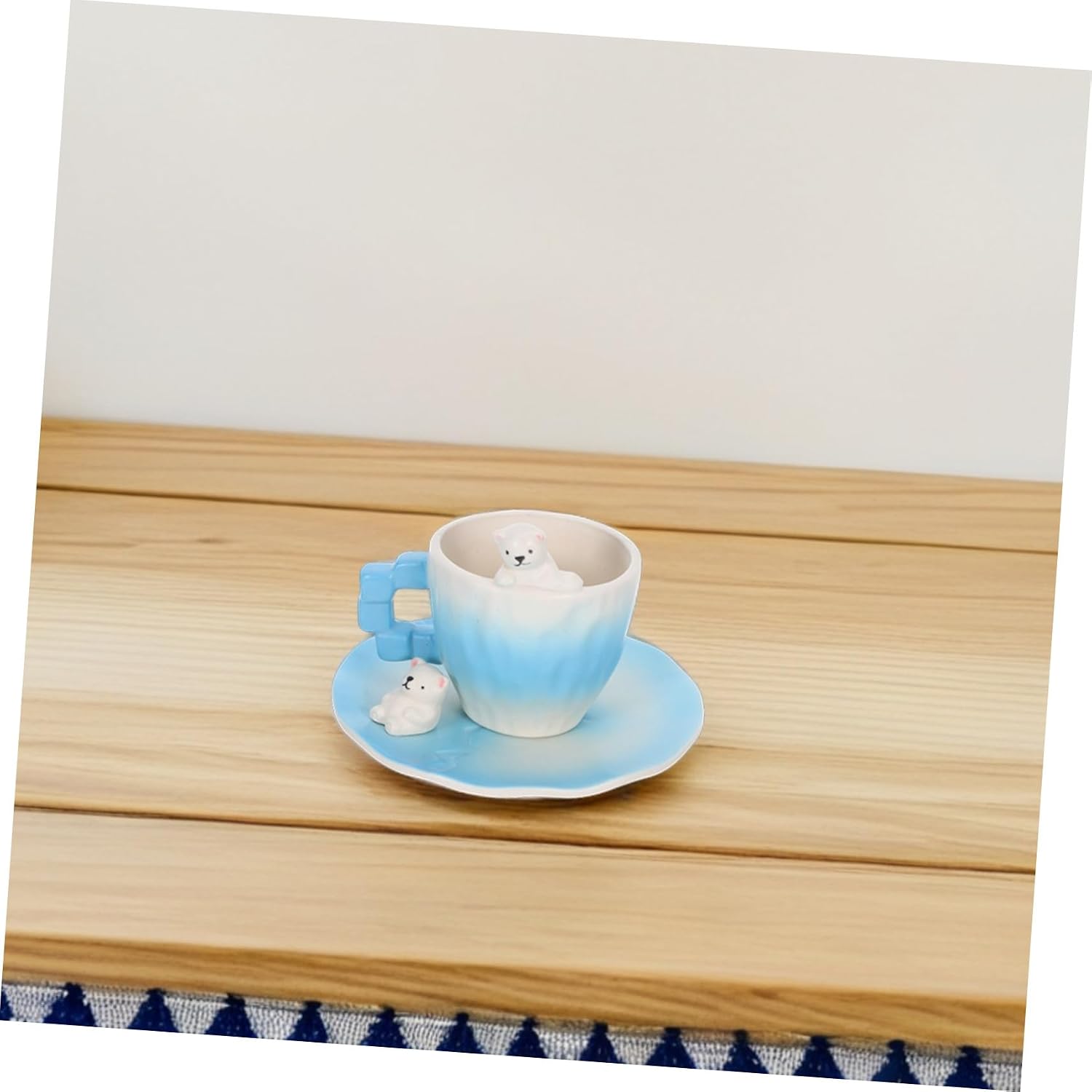 Cute Polar Bear Coffee Cup with Saucer Ceramic Tea Cups Set for Afternoon Coffee Design Safe Easy to Clean Gift for Home and Bar – Bild 5