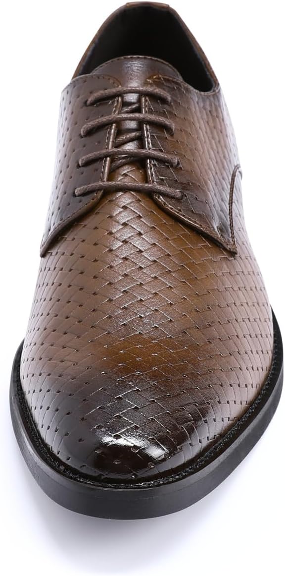 Allthemen Men's Dress Shoes Leather Modern Lace-Up Formal Leather Shoes Business Oxford Derby Shoes – Bild 4