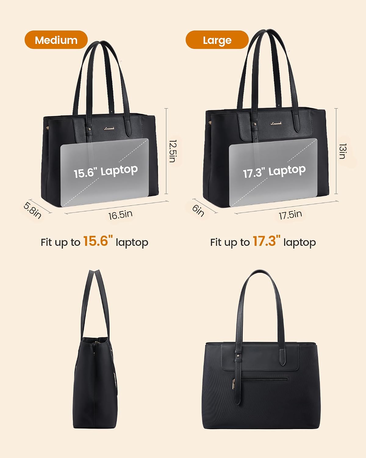 LOVEVOOK Women's Large Handbag, Work Bag, Laptop Bag, Shopper Bag – Bild 6