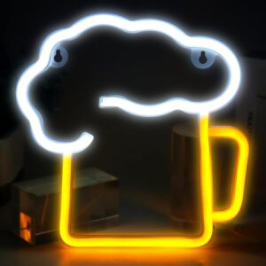LED Neon Sign Beer, LED Neon Light Sign Light, LED Sign Beer Battery or USB Powered, Personalised Neon Sign for Bar Accessories, Clubs, Nightclub, Restaurants, Festival, Party Sign