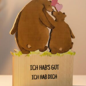 Anniversary Gift for Him Her Wooden Card Wedding Anniversary Birthday Card