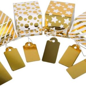 ewtshop Gold Foil Candy Boxes Set of 12 Cute Candy Boxes for Sweets, Chocolates, Jewellery, 6 Different Designs