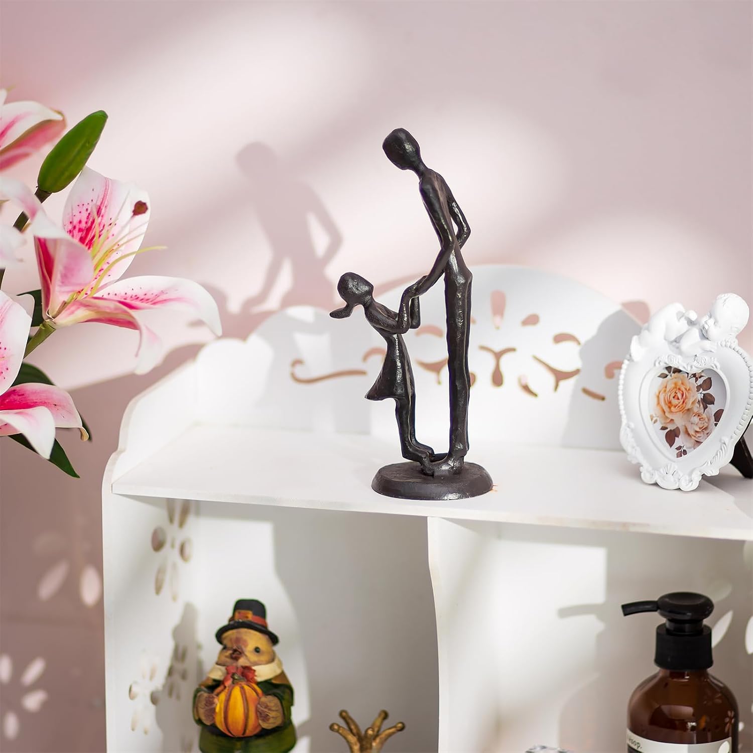 Sziqiqi Gift Dad Birthday from Daughter: Iron Father Daughter Figurine – Bild 9