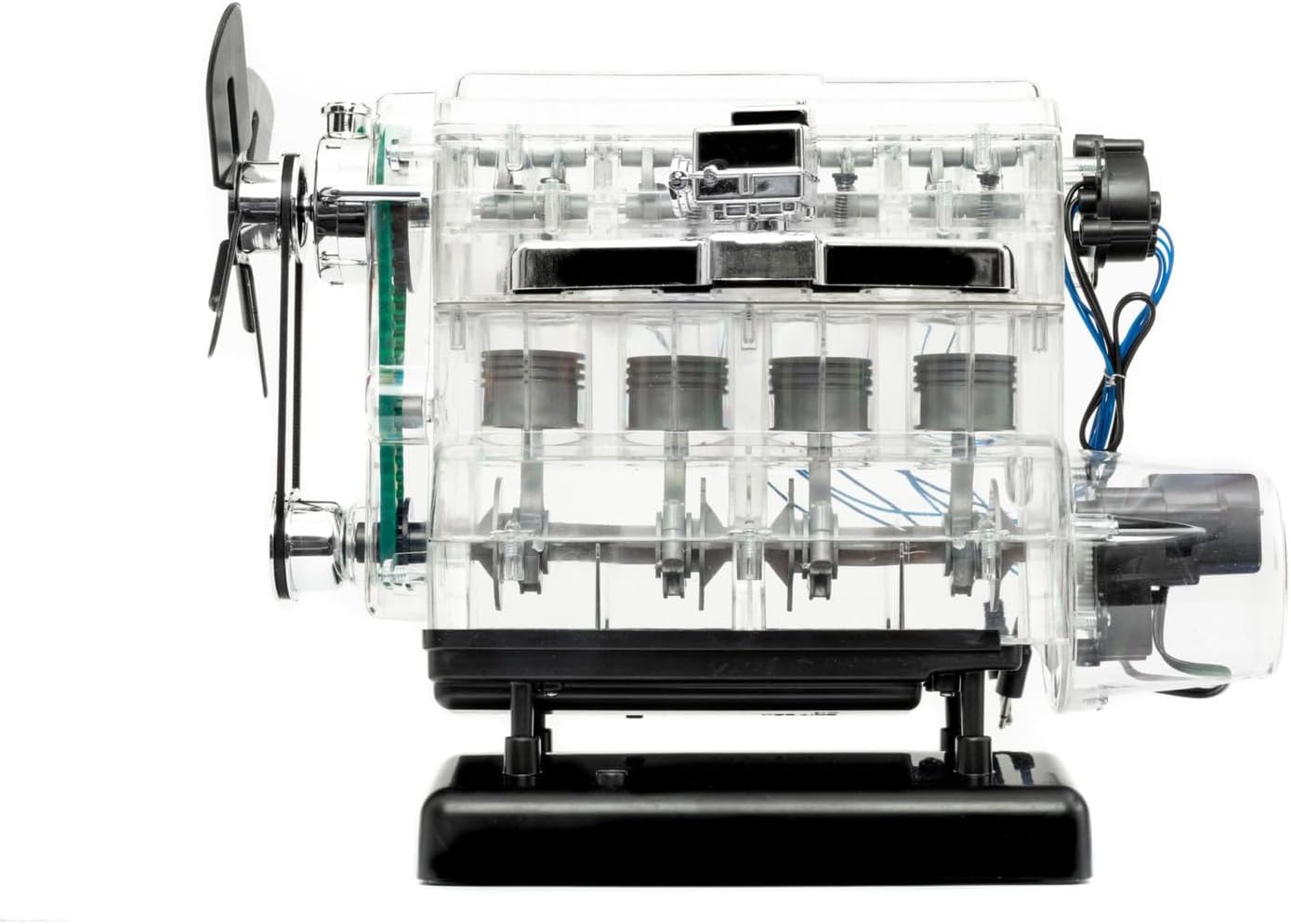Franzis 67175 – The large technical kit 4-cylinder engine, high-quality model kit in scale 1:3, 100 components for plugging and screwing, including sound module, instructions and accompanying book – Bild 6