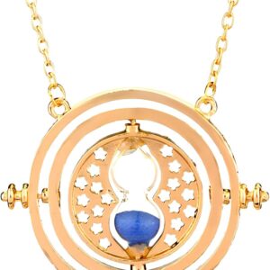 Time Turner, Time Turner Chain Hermione, Hourglass Necklace, 360 Degree Time Converter Hourglass Pendant, Wizard Party with Hourglass Props Cosplay Fans