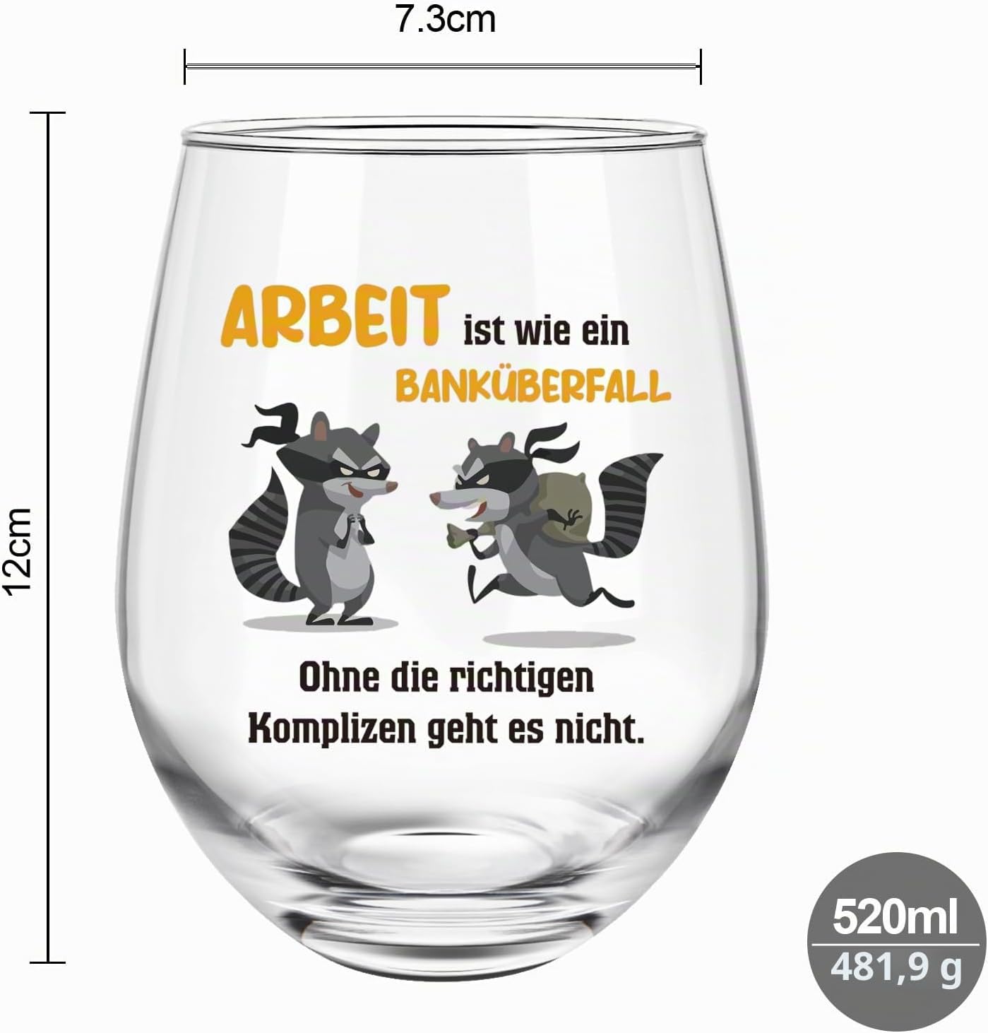 Joymaking Wine Glass Colleague Gift - Work is Like a Bank Robbery, Secret Santa Gifts for Colleagues, Thank You Gift Employees, Funny Farewell Gift Colleagues, Small Gifts Colleagues, 17 oz – Bild 7